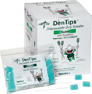 Dentips Foam Swab with Dentifrice Green