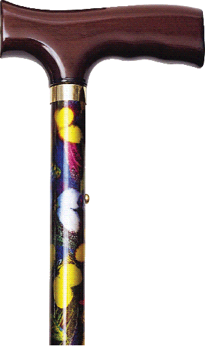 Folding Travel Cane with Fritz Handle, Butterfly