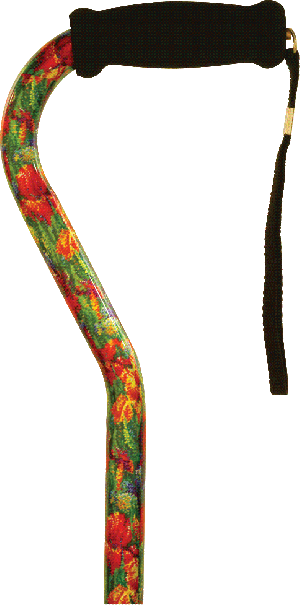 Offset Handle Cane, Summer Garden
