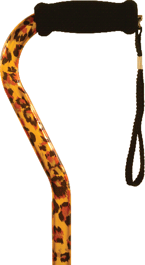 Offset Handle Cane, Leopard