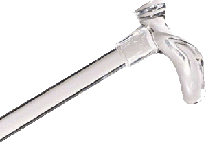 "Contour Right Handle Lucite Cane, Clear, 7/8"" dia."