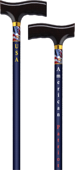 Straight Cane with Fritz Handle, American Patriot