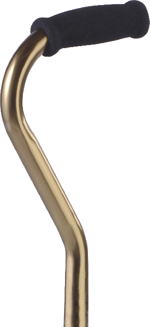 Offset Handle Cane, Bronze