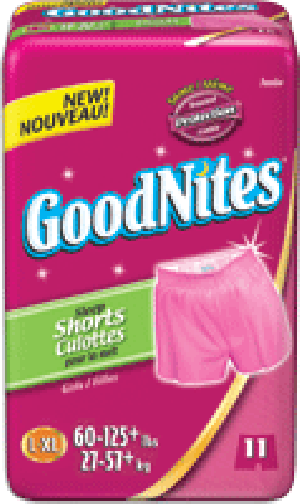 GoodNites Boxer Shorts for Girls Large/X-Large