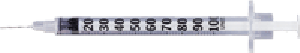 "U-100 Insulin Syringe with Micro-Fine IV Needle 28G x 1/2"", 1 mL (100 count)"
