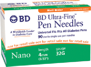 Ultra-Fine Nano Pen Needle 32G x 4 mm (100 count)