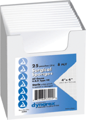 "Surgical Gauze Sponge Sterile 2's, 4"" x 4"", 8-Ply"
