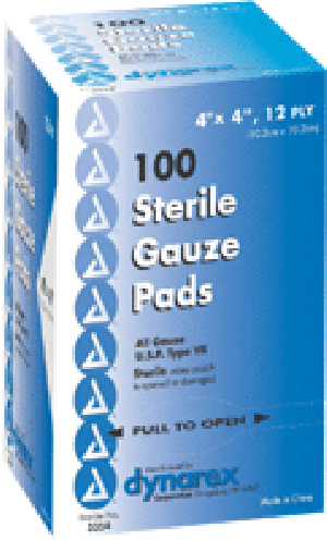 "Sterile Gauze Pad 4"" x 4"", 12-Ply"