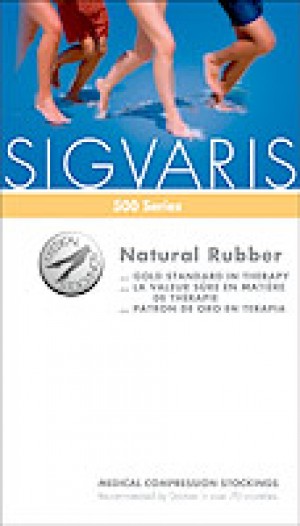Natural Rubber Thigh-High Stockings with Grip-Top Size S3, Natural