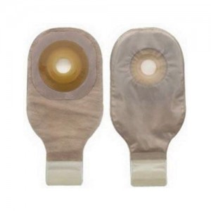 "Premier Convex Flex Tend 1-Piece Drainable Pouch With Tape Border Precut 1-1/4"", Transparent"