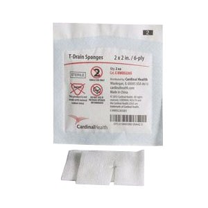 "T-Drain Sponges 2"" x 2"", 6-ply, (Sterile Packs of 2's) Latex-Free REPLACES ZG2206S"