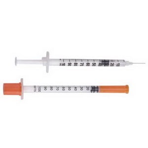 "Insulin Syringe with Ultra-Fine Needle 30G x 1/2"", 1/2 mL (100 count)"