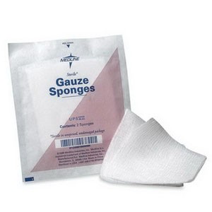 "Woven Non-Sterile Gauze Sponge 4"" x 4"", 12-Ply"