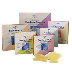 "Exuderm Low Profile Colloidal Hydrocolloid Dressing 4"" x 4"""