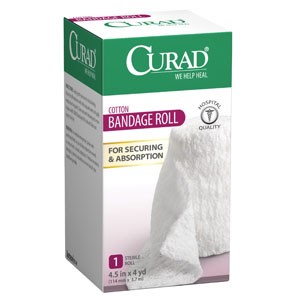 "Curad Cotton Bandage Roll, 4.5"" x 4 yd"