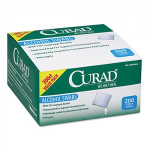 "Curad Alcohol Swabs 1"" x 1"", 2-ply with 70% Isopropyl Alcohol"