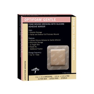 "Optifoam Gentle Foam Dressing 4"" x 4"""