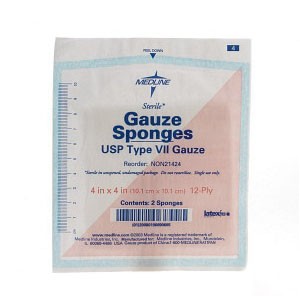 "Woven Gauze Sponge Sterile 2's, 4"" x 4"", 12-Ply"