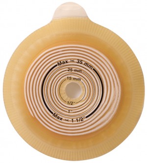 "Assura 2-Piece Cut-to-Fit Flat Standard Wear Pediatric Skin Barrier 3/8"" - 1-3/8"""