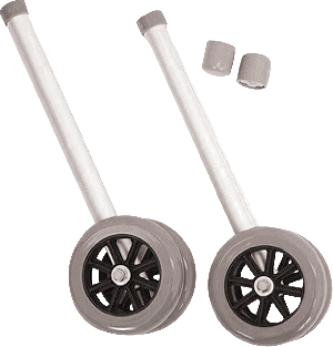 Bariatric Walker Wheel Kit with Plastic Glide Caps for the Rear Legs