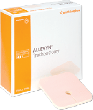 "ALLEVYN Tracheostomy Non-Adhesive Apertured Hydrocellular Dressing 3-1/2"" x 3-1/2"""
