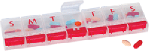 "7-Day Push Button Pill Reminder 2"" x 8-3/4"" X-Large"