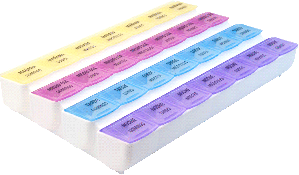 "7-Day Medication Planner Spanish Guide 8-5/16"" x 5-5/8"" H x 1-1/2"""