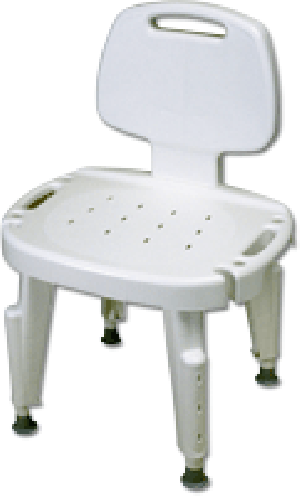 Bath Safe Adj Shower Seat w/Back