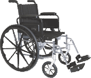 "20"" Wide Adult w/Standard Footrests, Lightweight"