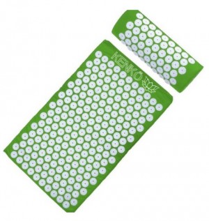 Kenko Acupressure Mat for Back/Neck Pain, Emerald with Pillow