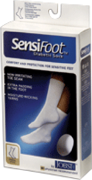 SensiFoot Crew Length Mild Compression Diabetic Sock X-Large, Black