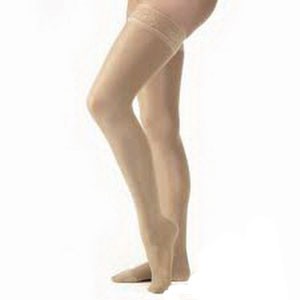 Relief Thigh High w/Sil Band,20-30,Open Toe,Sm,Bge