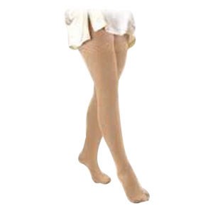 Relief Thigh-High Firm Compression Stockings without Silicone Dot Band Large, Beige