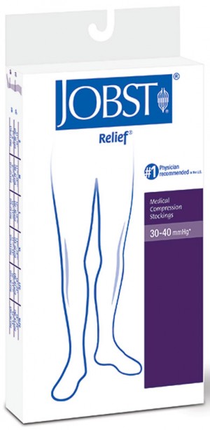 Relief Knee-High Extra Firm Compression Stockings Large, Beige