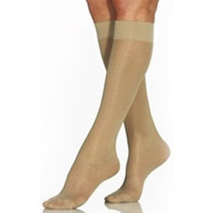 Ultrasheer Knee-High Moderate Compression Stockings Large Full Calf, Natural