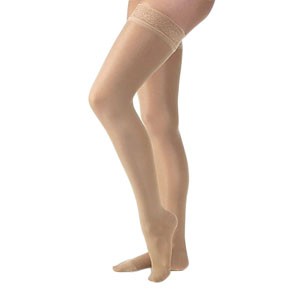 Ultrasheer Thigh High With Silicone Strip 20-30mmHg, Closed Toe, Medium, Espresso