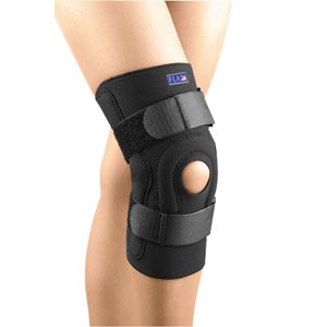 Safe-T-Sport Hinged Knee Stabilizing Brace, Large, Black