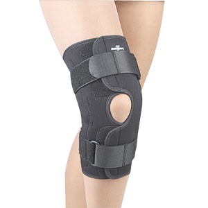Safe-T-Sport Hinged Knee Brace, Neoprene, Medium, Black