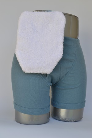 "Quick Dry Pouch Cover, Fits Flange Opening of 3/4"" to 2-1/4"", Overall Length 9"", White Terry Clo