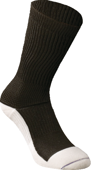 Euros RX Diabetic Crew Socks, Large, Black with White