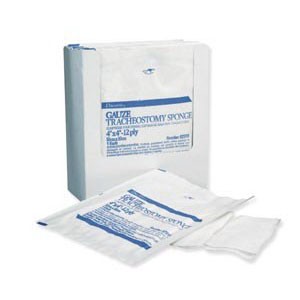 "Non-Woven Sterile Tracheostomy/Drain Sponge 2"" x 2"", 6-Ply"