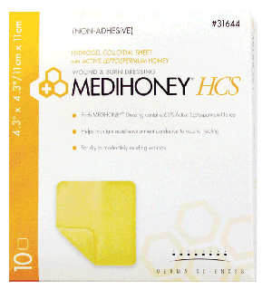 "MEDIHONEY Non-Adhesive HCS Sheet 4.3"" x 4.3"""