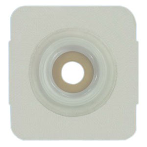 "Securi-T USA Extended Wear Convex Pre-Cut 1-1/4"" Wafer White Tape Collar (4"" x 4"")"