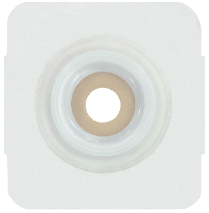 "Securi-T USA Extended Wear Convex Pre-Cut 3/4"" Wafer White Tape Collar (4"" x 4"")"