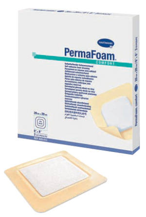 "PermaFoam Comfort Adhesive Standard Island Foam Dressing 8"" x 8"""