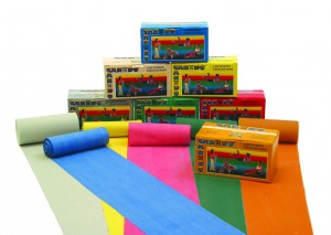 CanDo Low Powder Exercise Band, Yellow X-Light, 6 yd. Roll