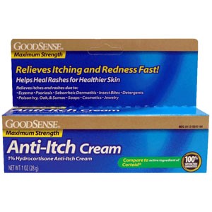 GoodSense Hydrocortisone 1% Max Strength Anti-Itch Cream, 1 oz.