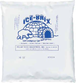 "Ice-Brix Gel Refrigerant Pack, 12 oz., 6"" x 6"", 1"" Thick"
