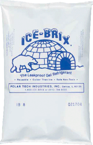 "Ice-Brix Gel Refrigerant Pack, 8 oz., 4"" x 6-1/2"", 3/4"" Thick"