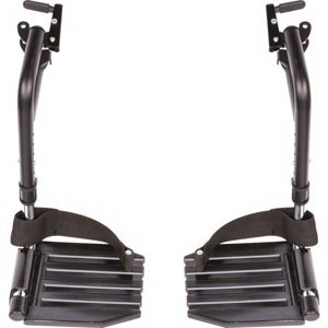 "Swingaway Hemi Footrests with Heel Loop Aluminum Footplate, 1-1/2"" Hanger Pin Spacing"
